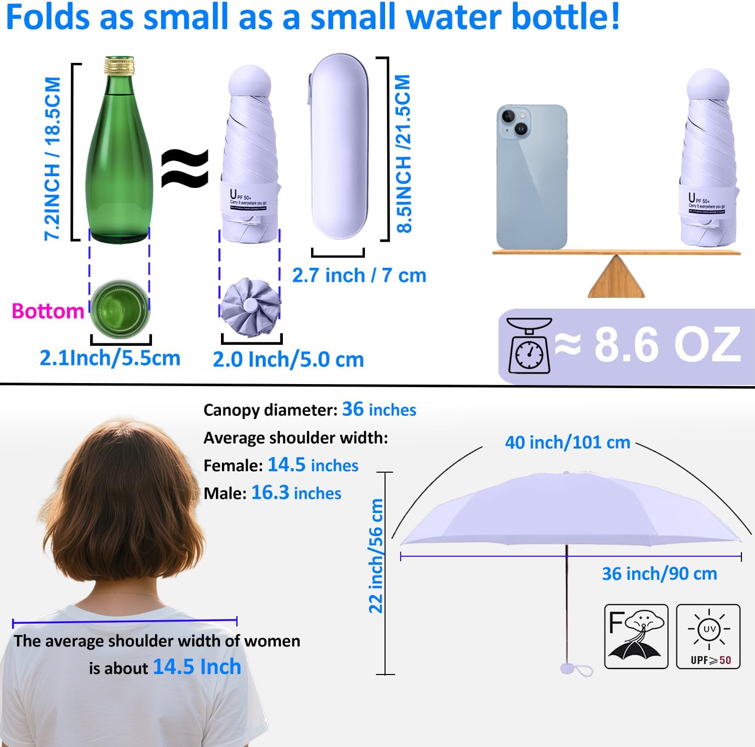 Pocket Shield Compact Travel Umbrella